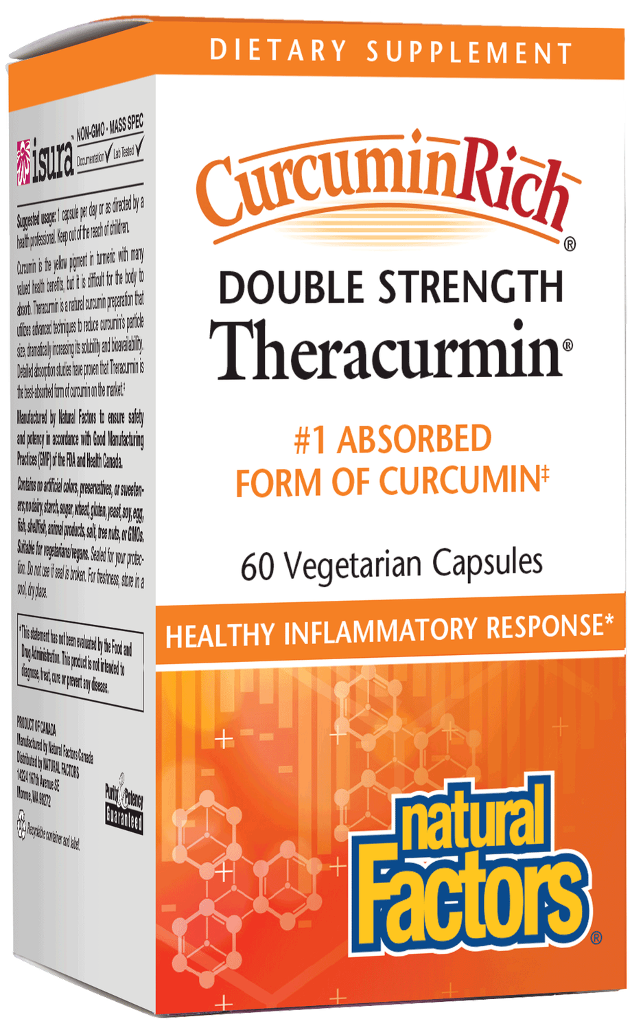 Natural Factors - Curcuminrich Double Strength Theracurmin - 60 Veg Capsules
