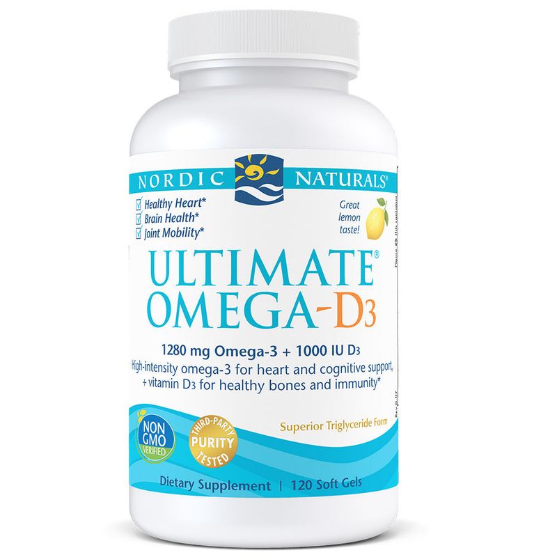 Nordic Naturals - Ultimate Omega D3 Lemon 1000 mg - 120 Count