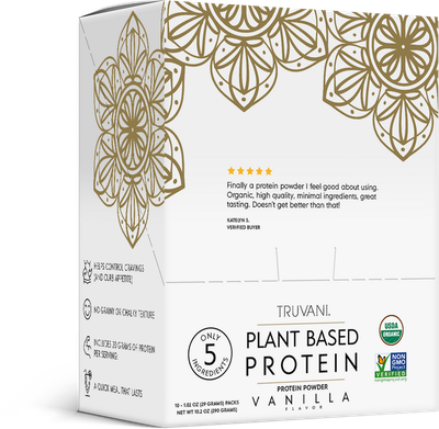 Truvani - Box of Vanilla Protein Packs - 10 Packs