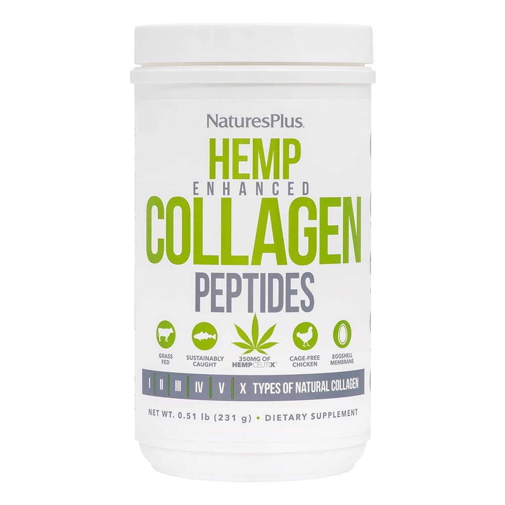Natures Plus - Collagen Peptides W Hemp - 231 grams