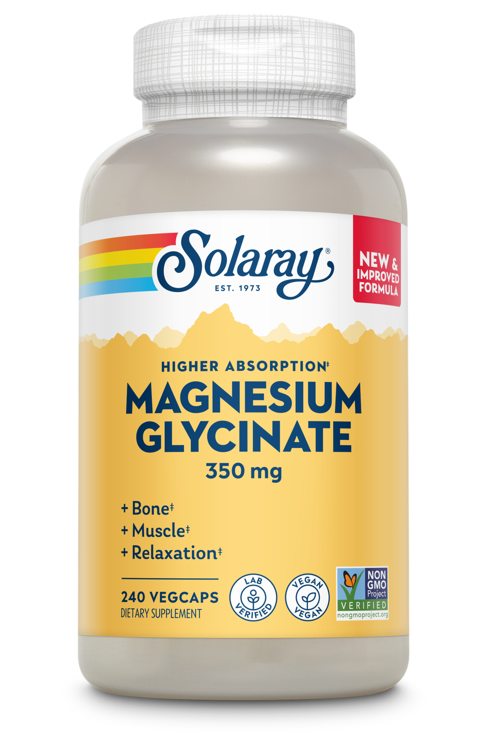 Solaray - Magnesium Glycinate 350 mg - 240 Veg Capsules