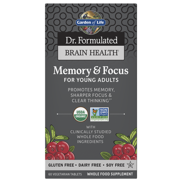 Garden of Life - Dr. Formulated Brain Health Memory &amp; Focus - 60 Tablets