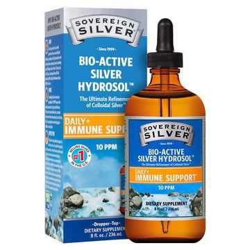 Sovereign Silver - Bio-Active Silver Hydrosol Dropper-Top - 8 oz dropper