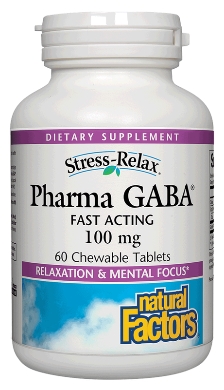 Natural Factors - Stress-Relax Pharma Gaba Chewable - 60 Tablets