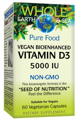 Natural Factors - Whole Earth &amp; Sea Vitamin D3 5000 IU - 60 Veg Capsules