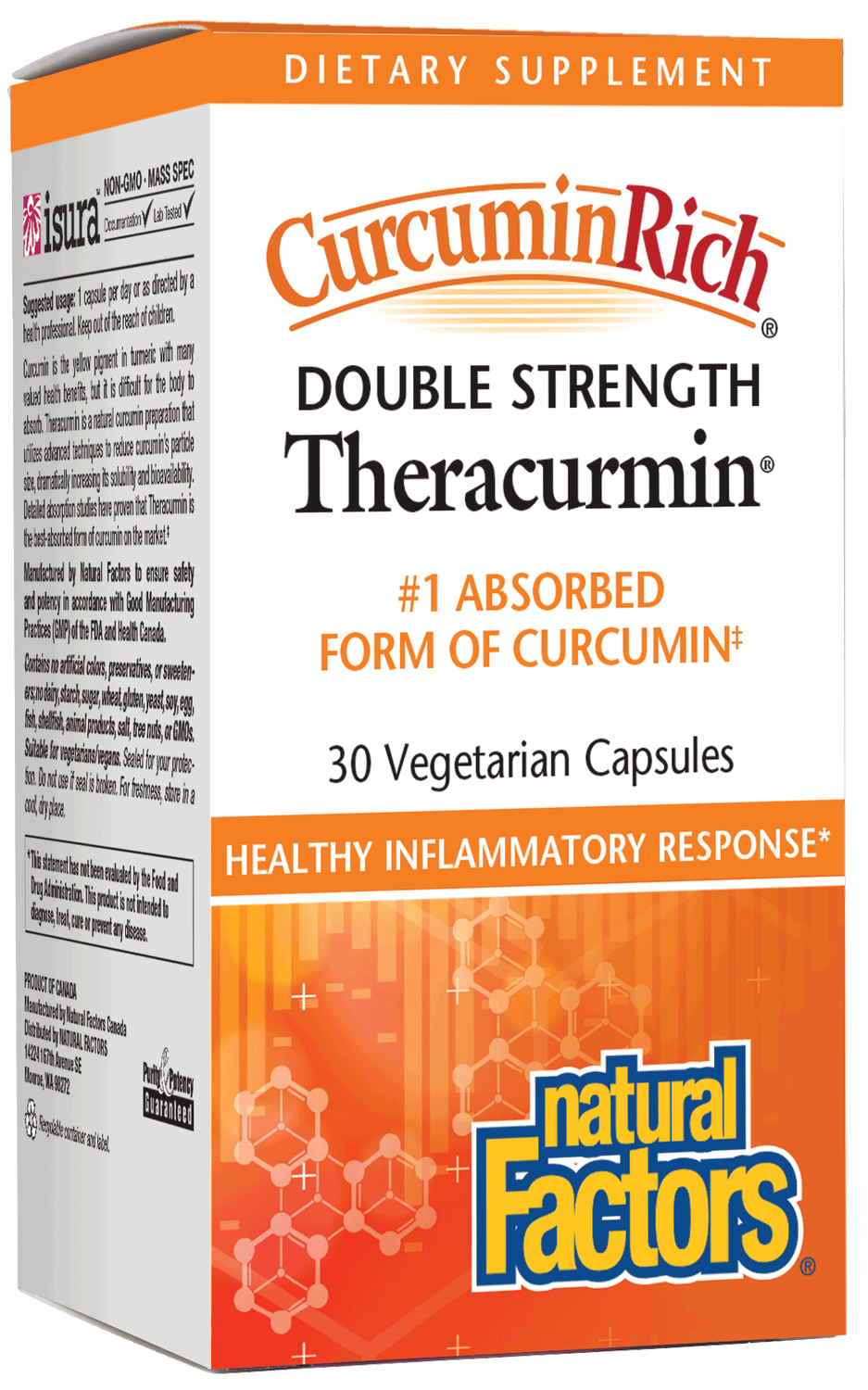 Natural Factors - Curcuminrich Double Strength Theracurmin - 30 Veg Capsules