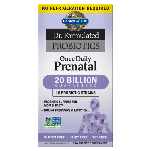 Garden of Life - Dr. Formulated Probiotics Once Daily Prenatal  Shelf Stable - 30 Veg Capsules