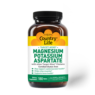 Country Life - Magnesium Potassium Aspartate - 180 Tablets