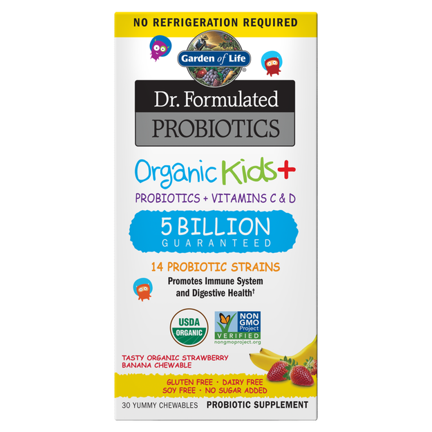 Garden of Life - Dr. Formulated Kids Probiotics 5 Billion Strawberry Banana - 30 Chewables