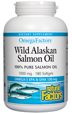 Natural Factors - Wild Alaskan Salmon Oil 1000 mg - 180 Softgels Natural Factors - Wild Alaskan Salmon Oil 1000 mg - 180 Softgels