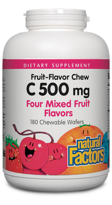 Natural Factors - C 500 mg Natural Fruit Chews Mixed Fruit - 180 Tablets
