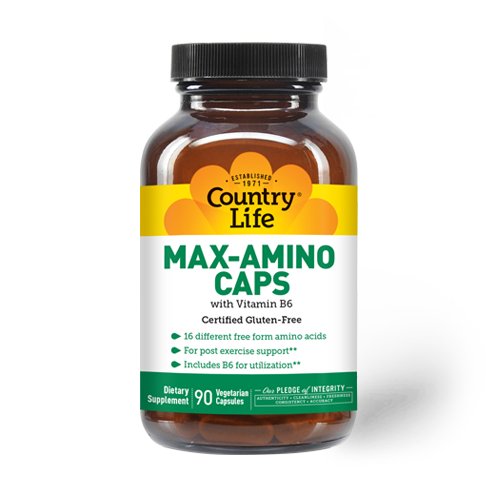 Country Life - Max Amino Caps With B6 - 90 Veg Capsules