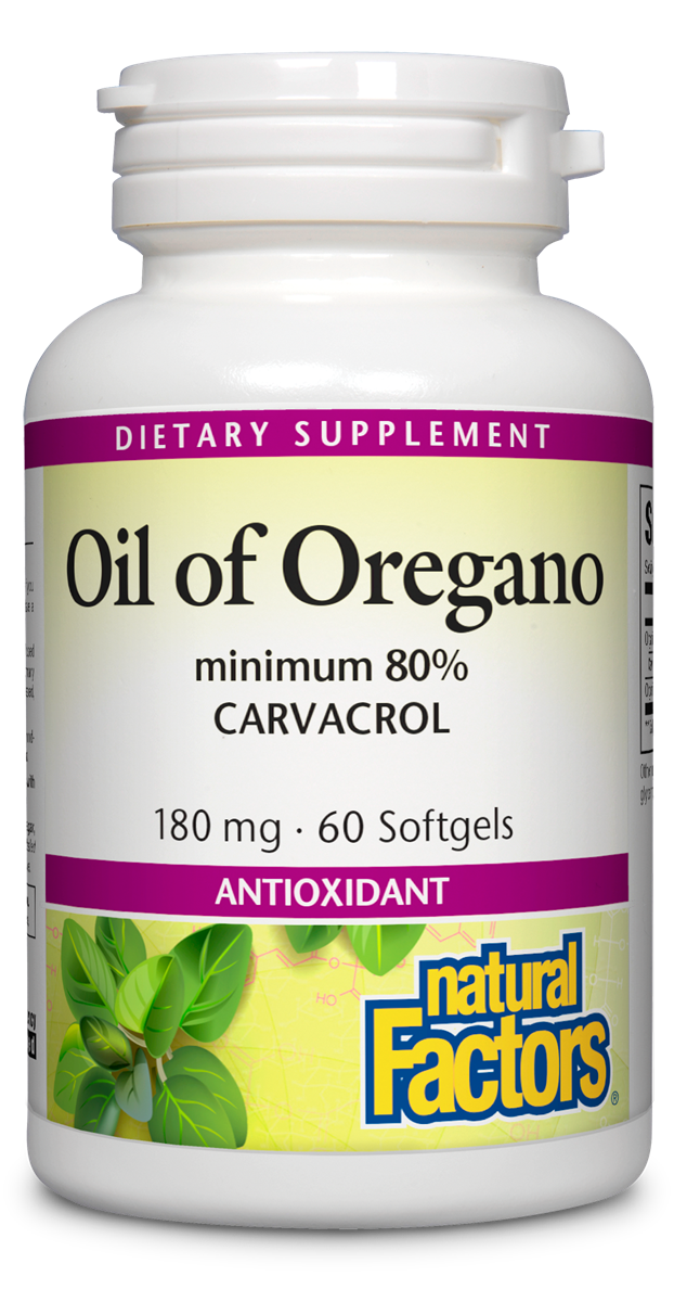Natural Factors - Oil Of Oregano 180 mg - 60 Softgels
