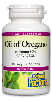 Natural Factors - Oil Of Oregano 180 mg - 60 Softgels
