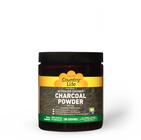 Country Life - Natural Activated Coconut Charcoal Powder - 0.5 oz