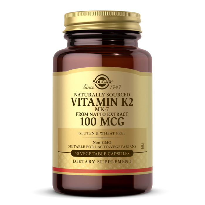 Solgar - Naturally Sourced Vitamin K2 Mk-7 100 mcg - 50 Veg Capsules