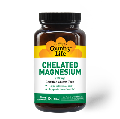 Country Life - Chelated Magnesium 250 mg - 180 Tablets
