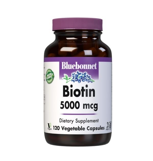 Bluebonnet - Biotin 5000 mcg - 120 Veg Capsules
