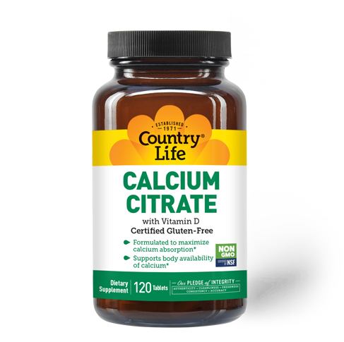 Country Life - Calcium Citrate With Vitamin D - 120 Tablets