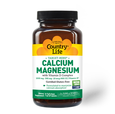 Country Life - Calcium Magnesium With Vitamin D Complex - 120 Veg Capsules