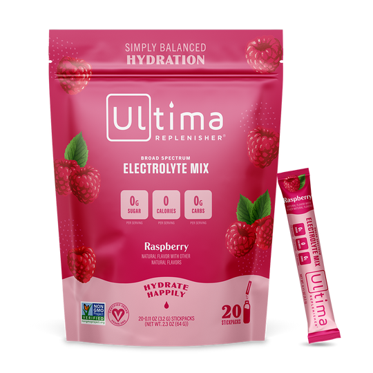Ultima - Box of Raspberry Electrolyte Powder - 20 Sticks
