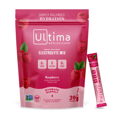 Ultima - Box of Raspberry Electrolyte Powder - 20 Sticks