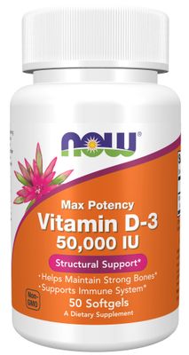 Now - Vitamin D 50,000 IU - 50 Softgels Now - Vitamin D 50,000 IU - 50 Softgels