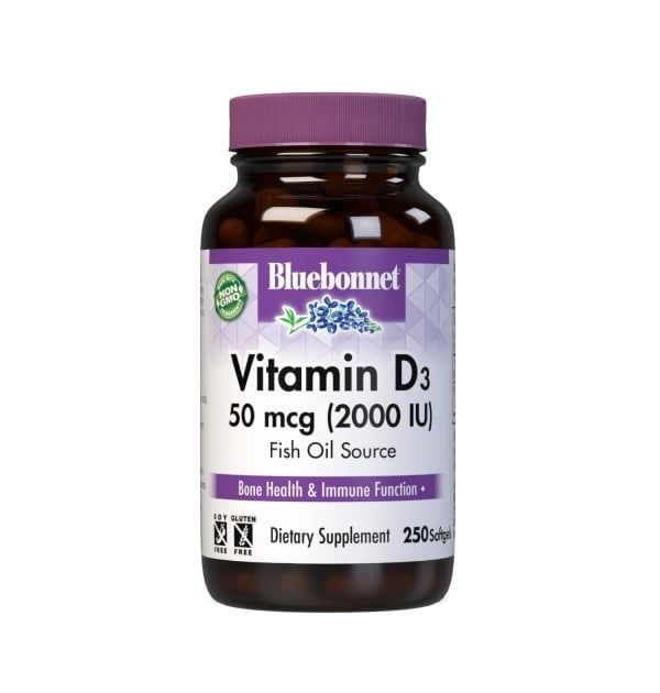 Bluebonnet - Vitamin D3 2000 IU - 250 Softgels