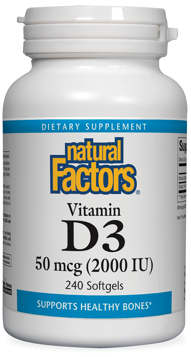 Natural Factors - Vitamin D3 2000 IU - 240 Softgels