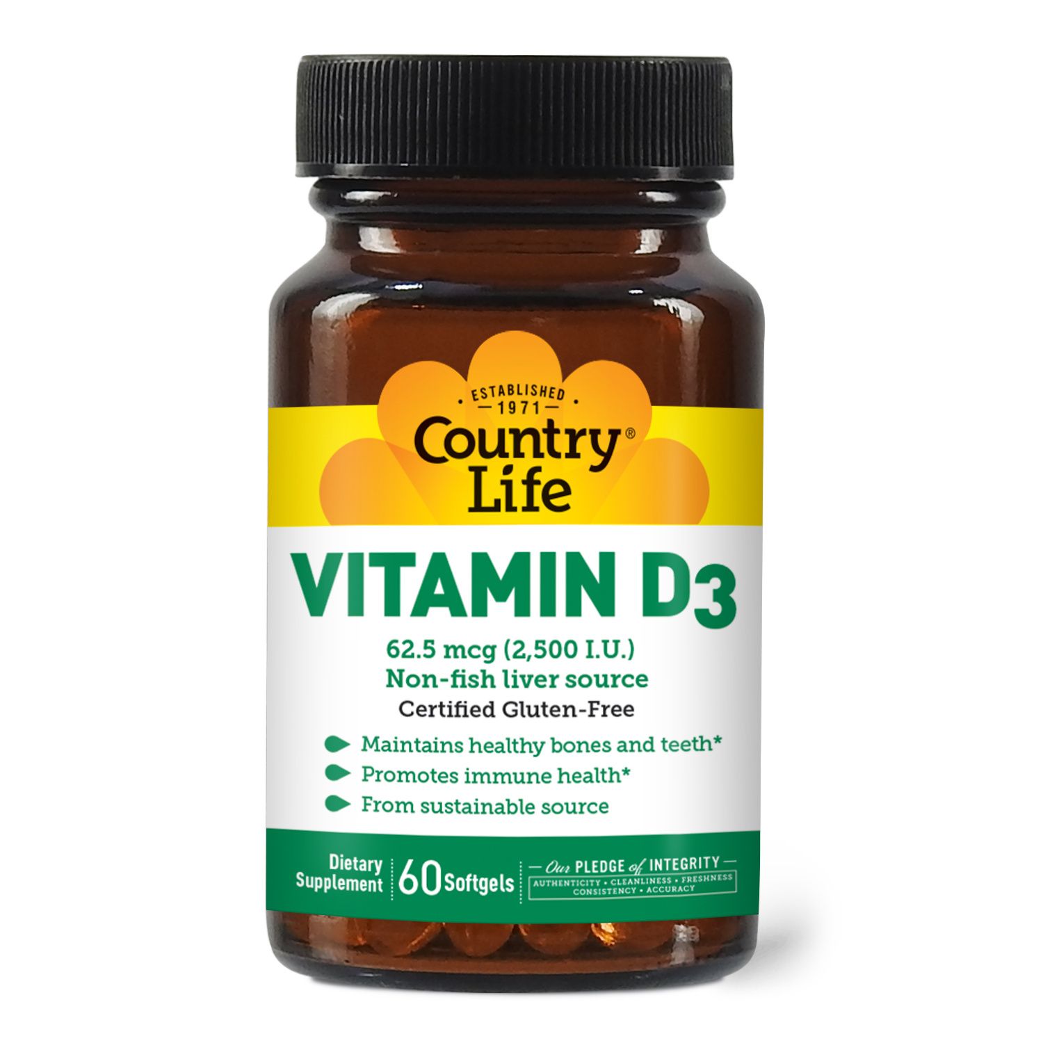 Country Life - Vitamin D3 2500 IU - 200 Softgels