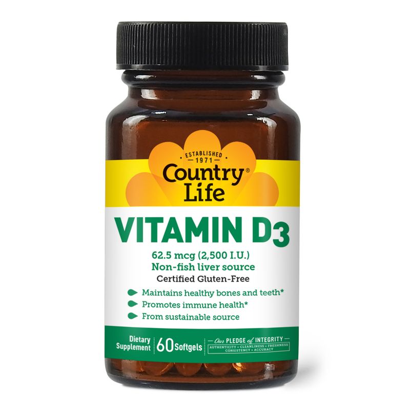 Country Life - Vitamin D3 2500 IU - 200 Softgels