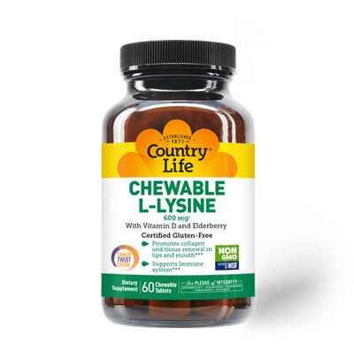 Country Life - Chewable L-Lysine 600mg - 60 count
