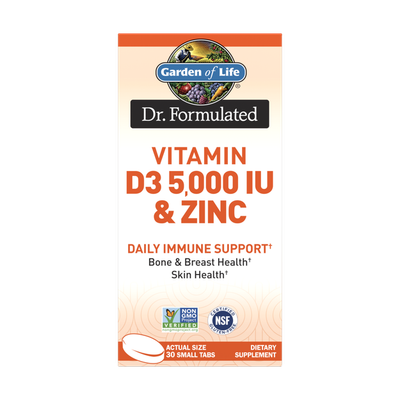 Garden of Life - Dr. Formulated Vitamin D3 5000 &amp; Zinc - 30 Tablets