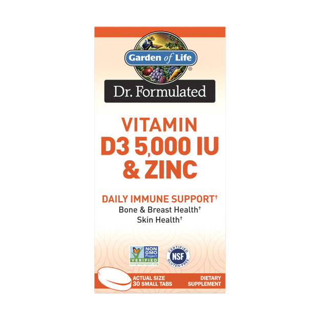 Garden of Life - Dr. Formulated Vitamin D3 5000 &amp; Zinc - 30 Tablets