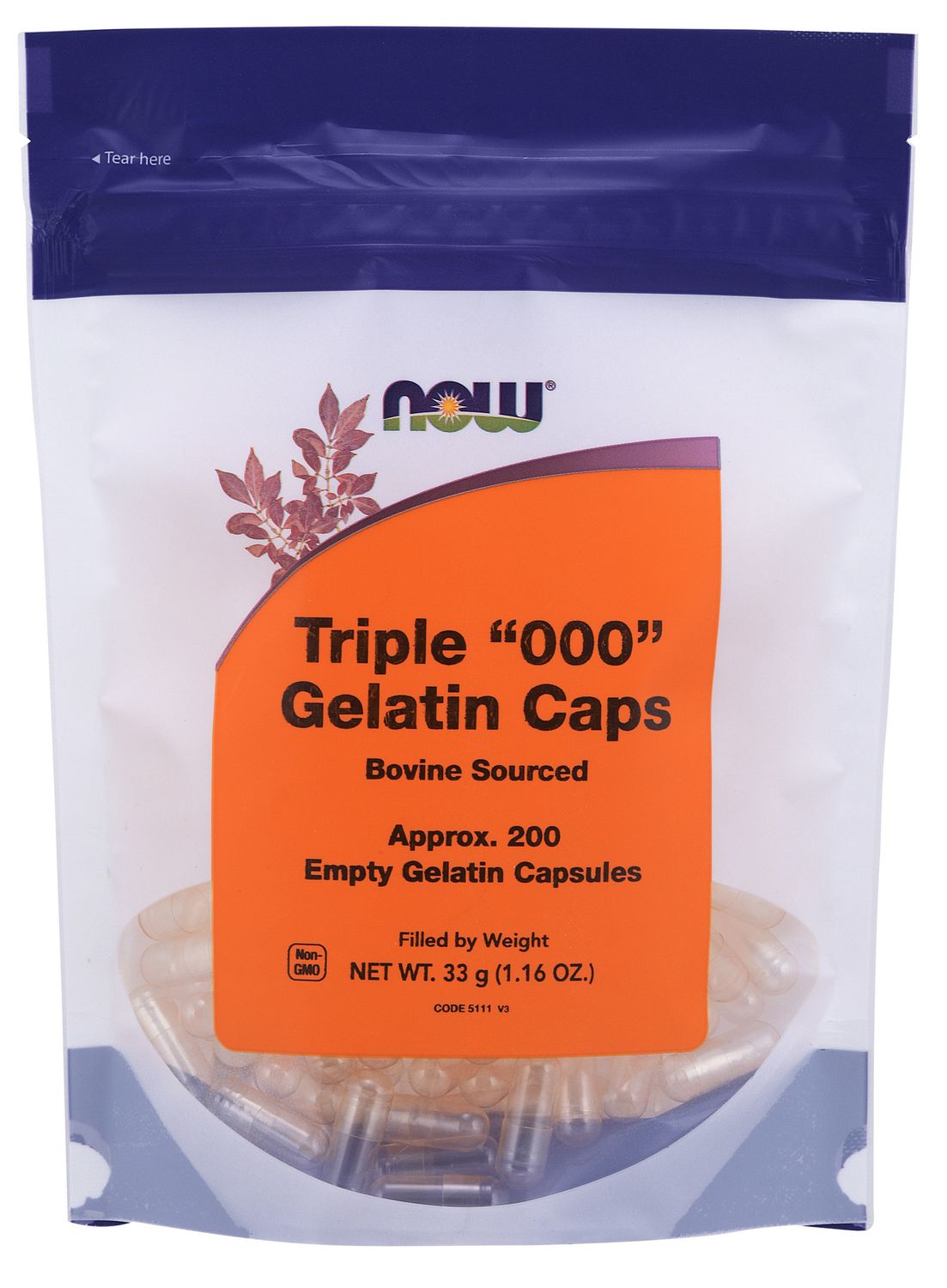Now - Triple "000" Veg Capsules - 200 Capsules