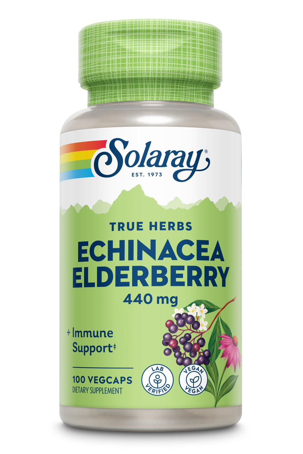 Solaray - Echinacea with Elderberry - 100 Capsules