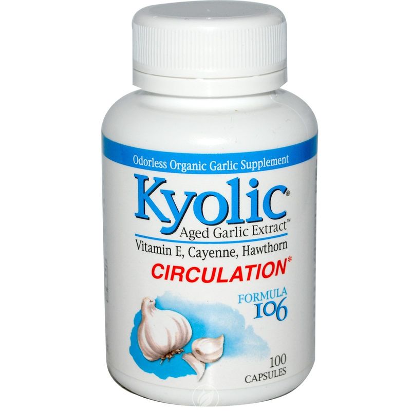 Kyolic - Aged Garlic Extract W/ Cayenne, Hawthorn Berry Formula 106 - 100 Capsules