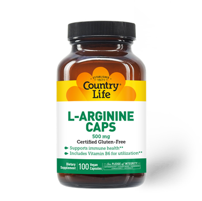Country Life - L Arginine Caps 500 mg - 100 Veg Capsules Country Life - L Arginine Caps 500 mg - 100 Veg Capsules