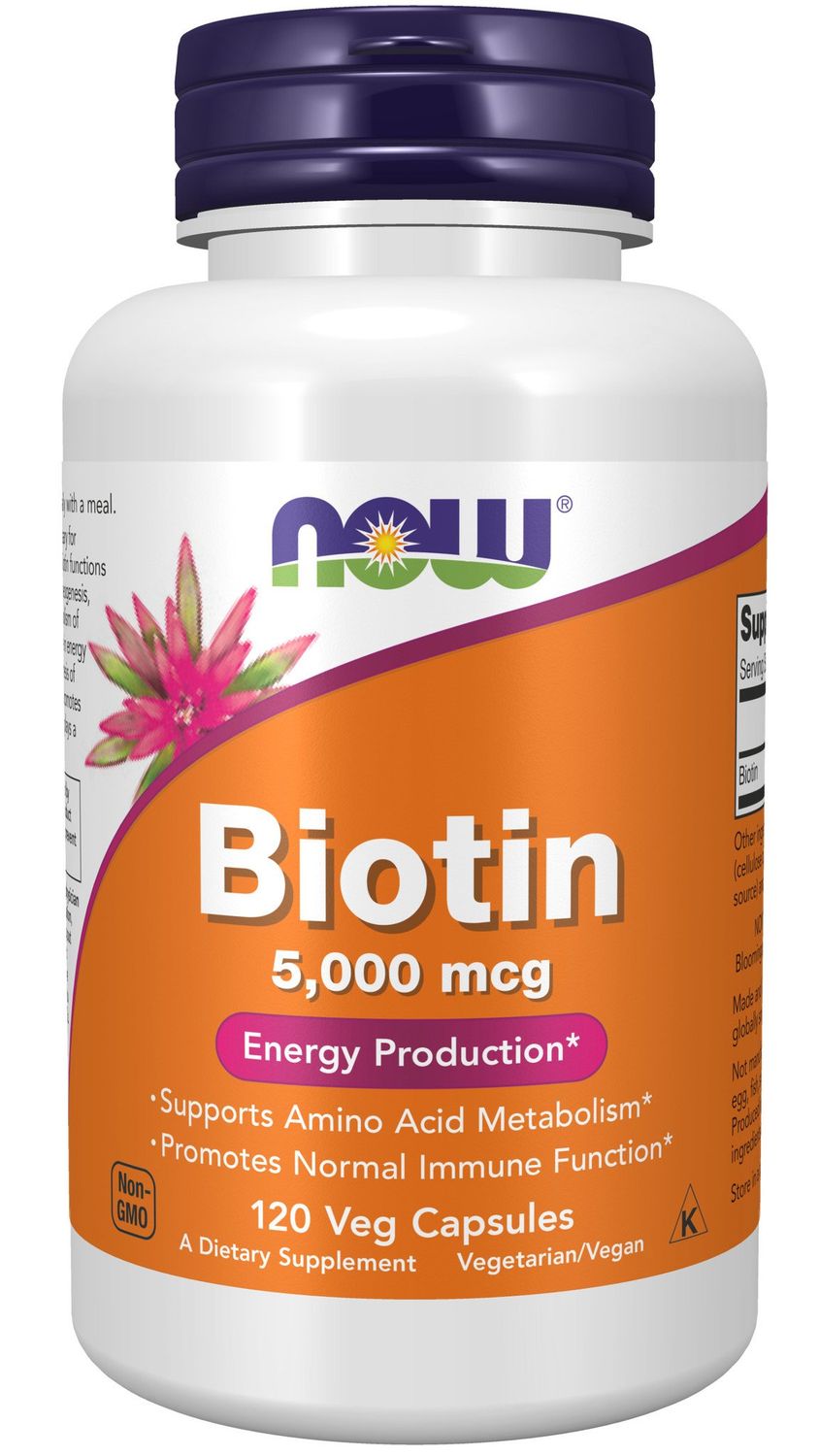 Now - Biotin 5000 mcg - 120 Veg Capsules