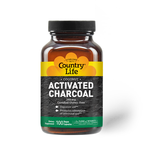 Country Life - Natural Activated Charcoal 260 mg - 100 Capsules