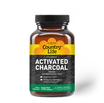 Country Life - Natural Activated Charcoal 260 mg - 100 Capsules