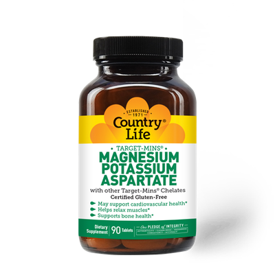 Country Life - Magnesium Potassium Aspartate - 90 Tablets