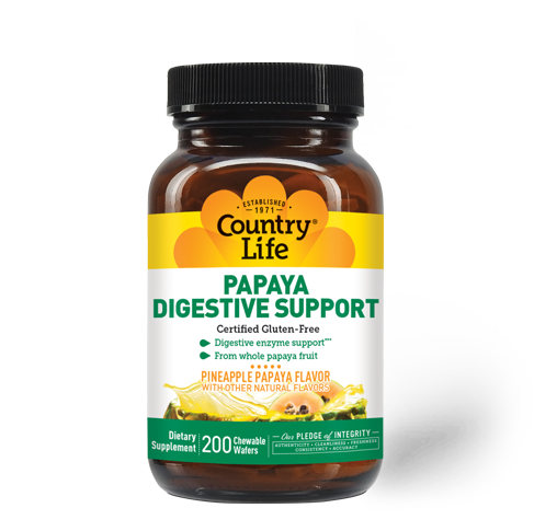 Country Life - Papaya Digestive Support Pineapple Papaya - 200 Tablets