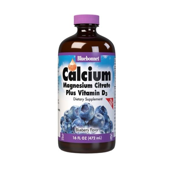 Bluebonnet - Liquid Calcium Magnesium Citrate Plus Vitamin D3 Natural Blueberry - 16 oz
