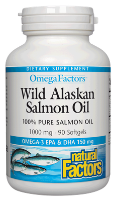 Natural Factors - Wild Alaskan Salmon Oil 1000 mg - 90 Softgels Natural Factors - Wild Alaskan Salmon Oil 1000 mg - 90 Softgels