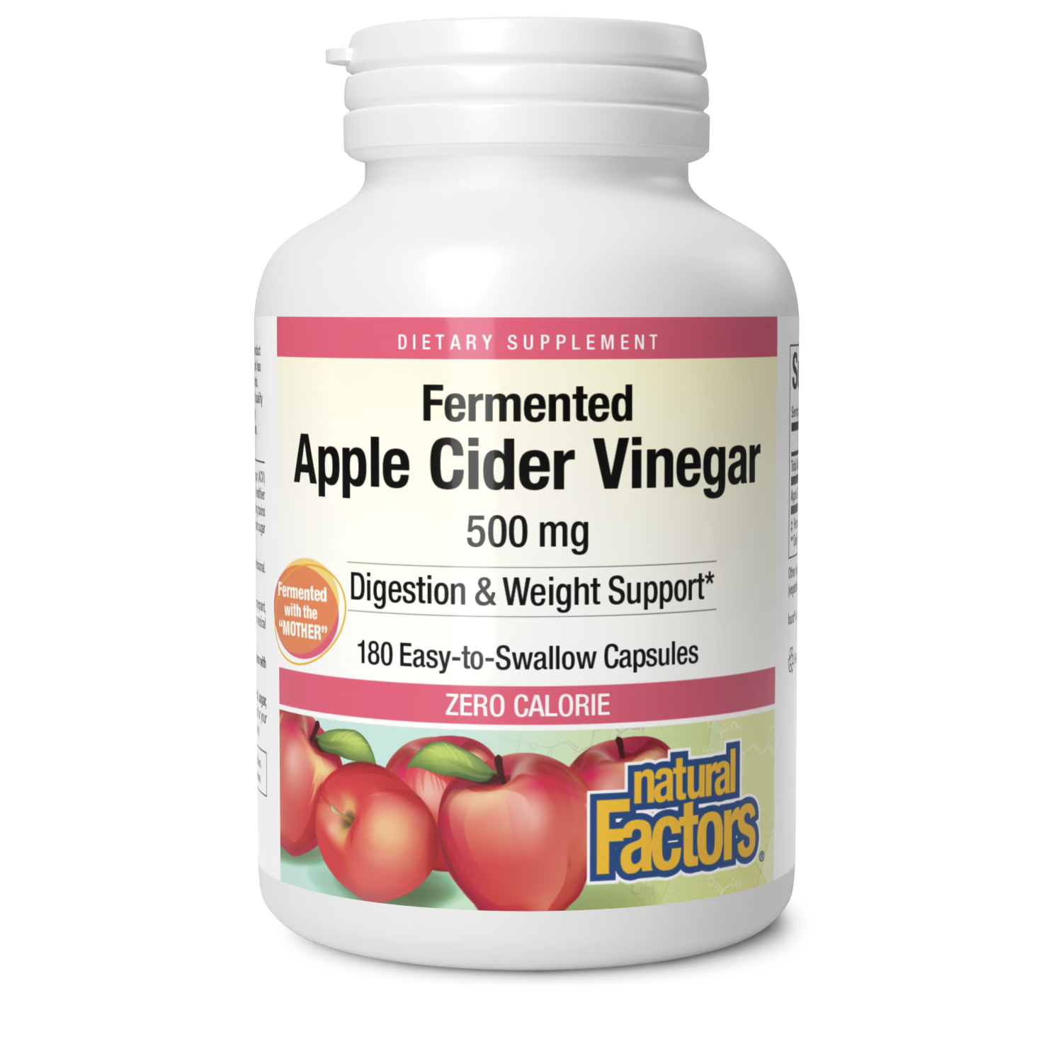 Natural Factors - Apple Cider Vinegar 500 mg - 180 Capsules
