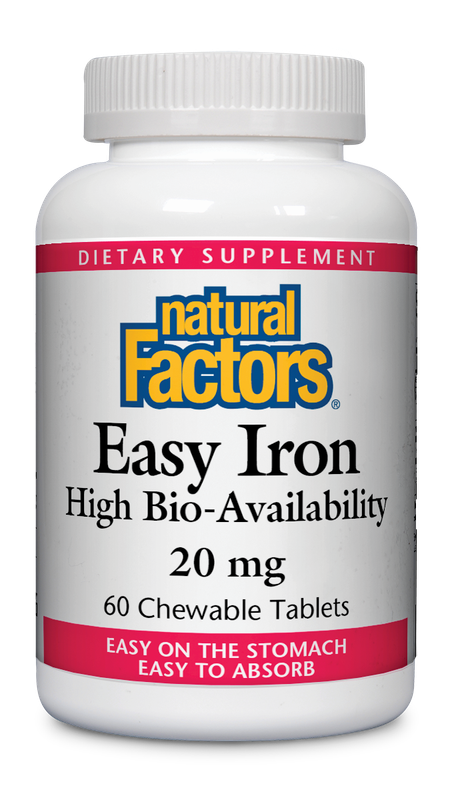 Natural Factors - Easy Iron Chewable 20 mg - 60 Tablets