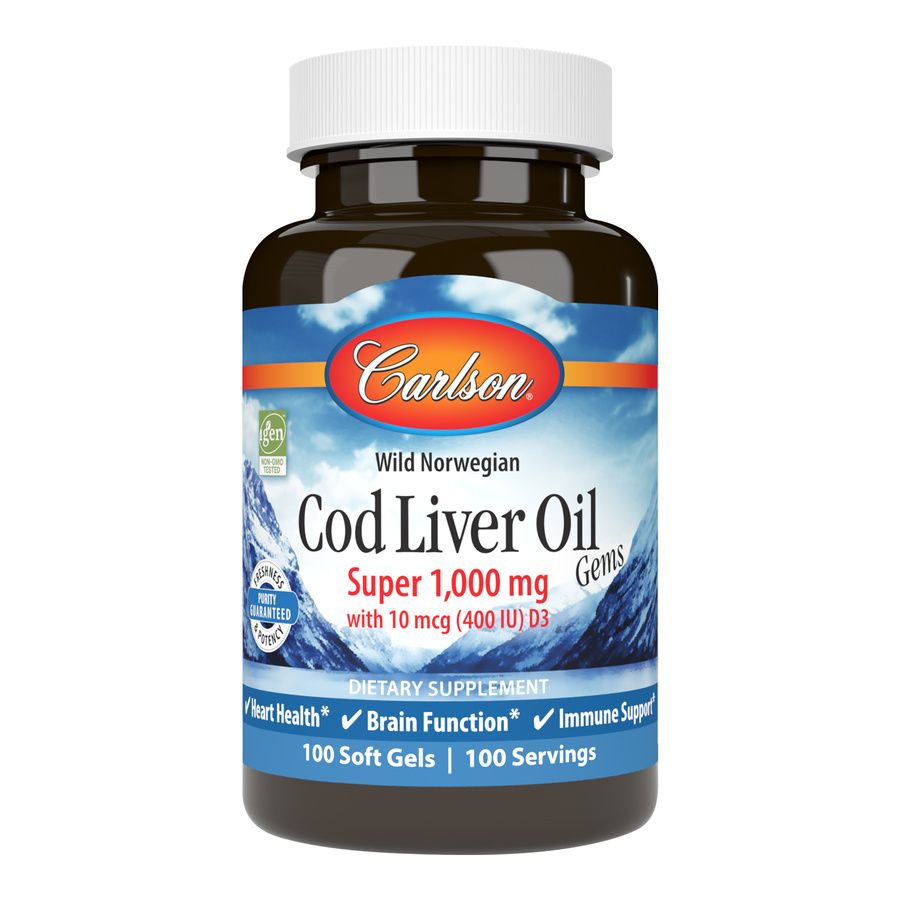 Carlson - Cod Liver Oil Gems Super 1000 - 100 Softgels
