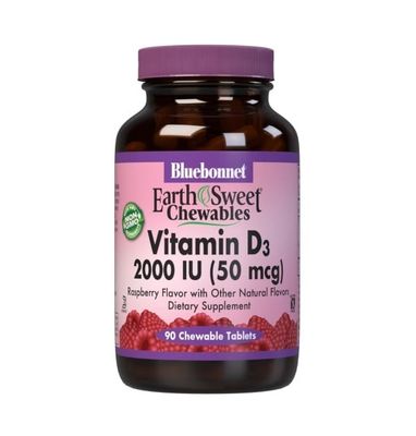 Bluebonnet - Earthsweet Chewables Vitamin D3 Natural Raspberry - 90 Chewables