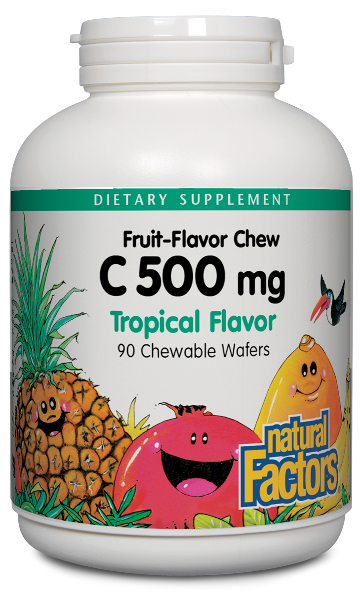 Natural Factors - C 500 mg Natural Fruit Chews Jungle Juice - 90 Tablets